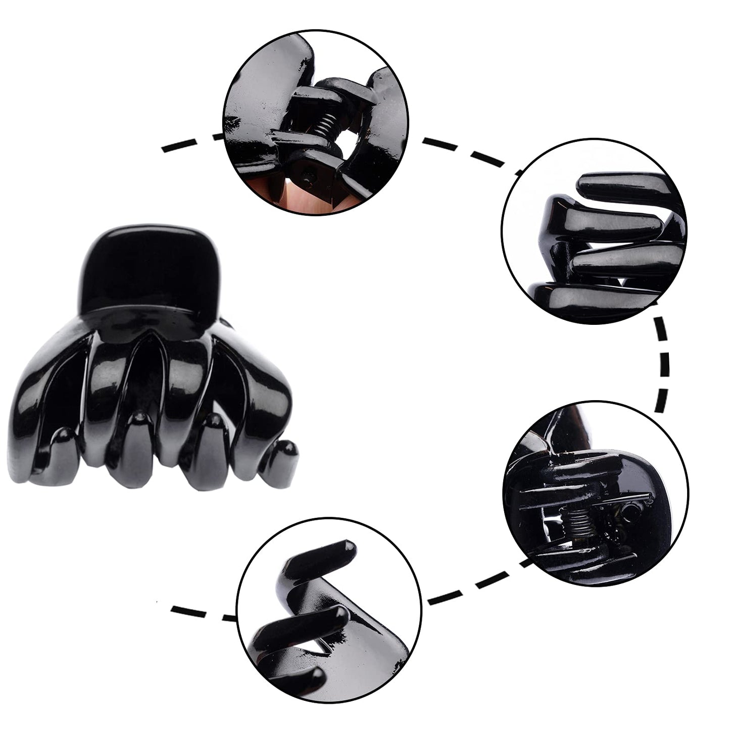 Cobahom 24 Pcs Small Mini Octopus Plastic Hair Claw Clips for Thin Hair - No-Slip Styling Accessories for Women and Girls (Black, Hair Styling)