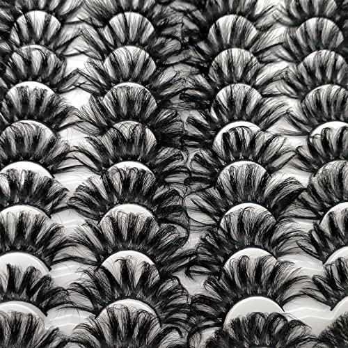 25mm Fluffy Mink Lashes 20 Pairs - Dramatic 3D Faux Eyelashes
