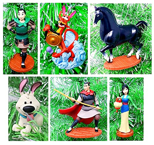 Mulan Ornament Set Featuring Princess Mulan, Mushu, Li Shang, Khan and Friends (Unique Design)