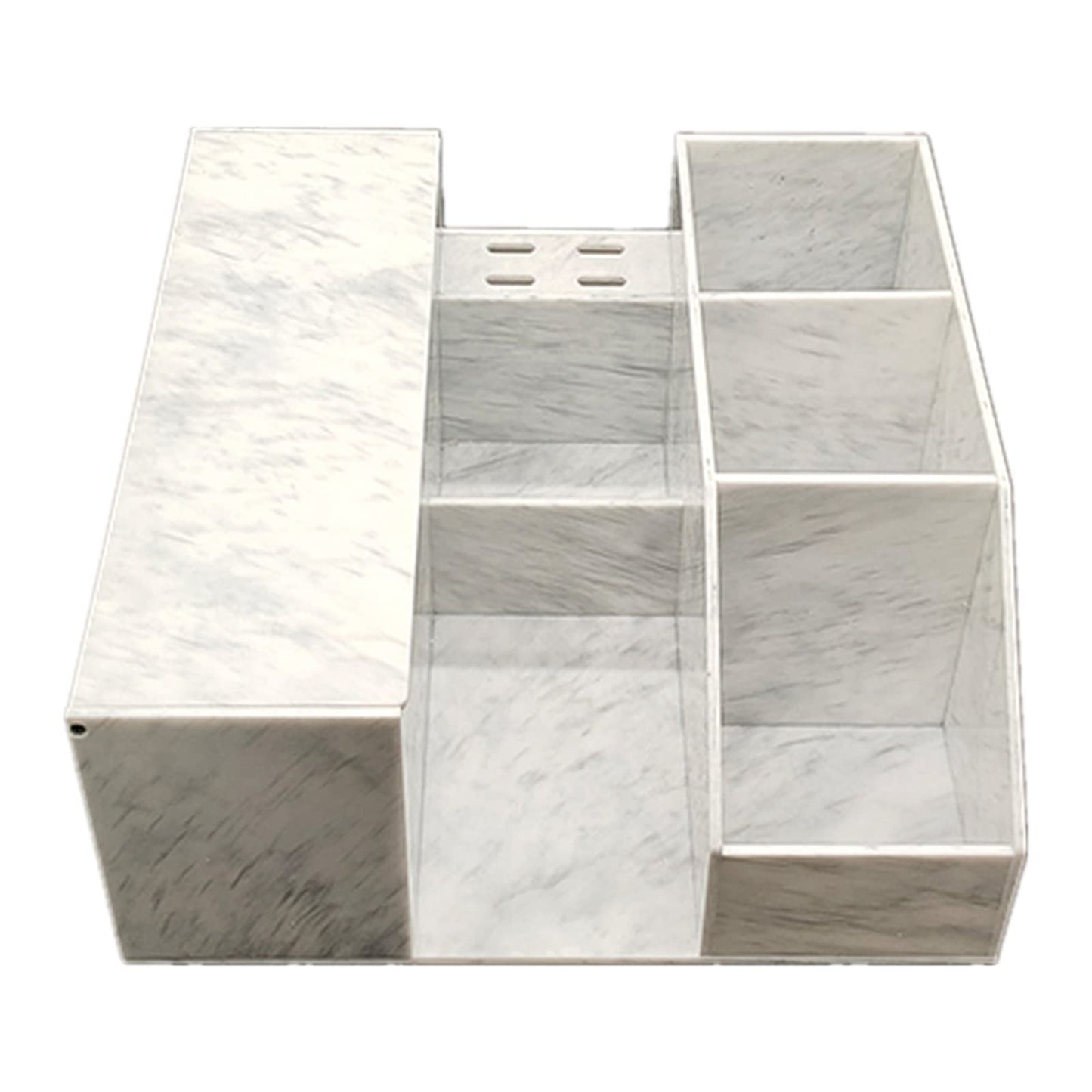 Eyelash Beauty Organizer, Acrylic Eyelash Grafting Tool Storage Beauty Tool W/Tweezers Holder Display Boxes for Home Eyelash Salon (Marble White)