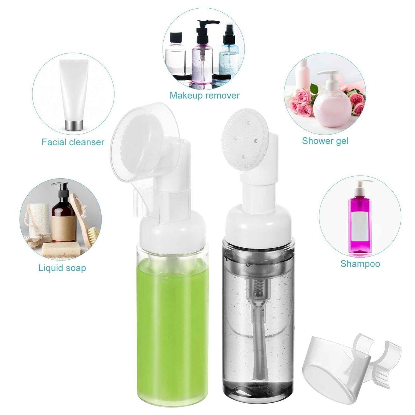 4pcs Foaming Soap Dispenser Small Facial Foaming Bottle Mini Mousse Foaming Soap Pump Container
