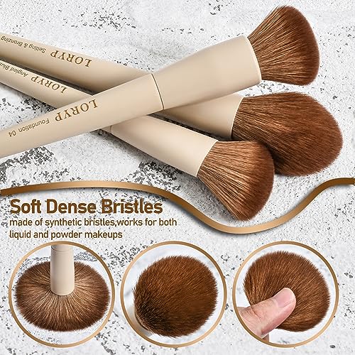 LORYP 18-Piece Makeup Brush Set with Face & Eye Brushes