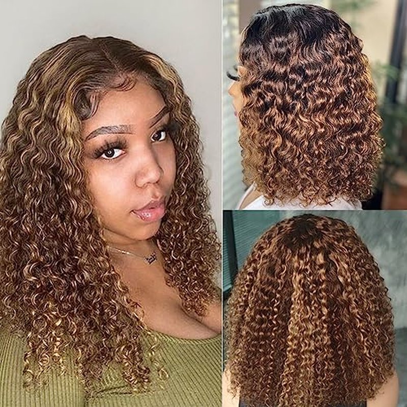 12 Inch Glueless Bob Wig Water Wave Human Hair 200% Density