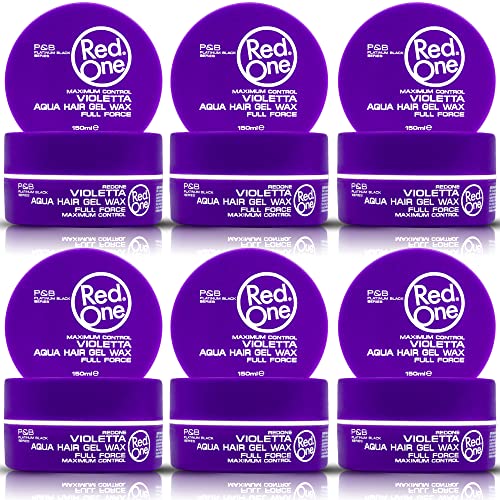 RedOne Aqua Hair Wax Maximum Hold Full Force Hair Gel, 150ml (6 pack) VIOLET