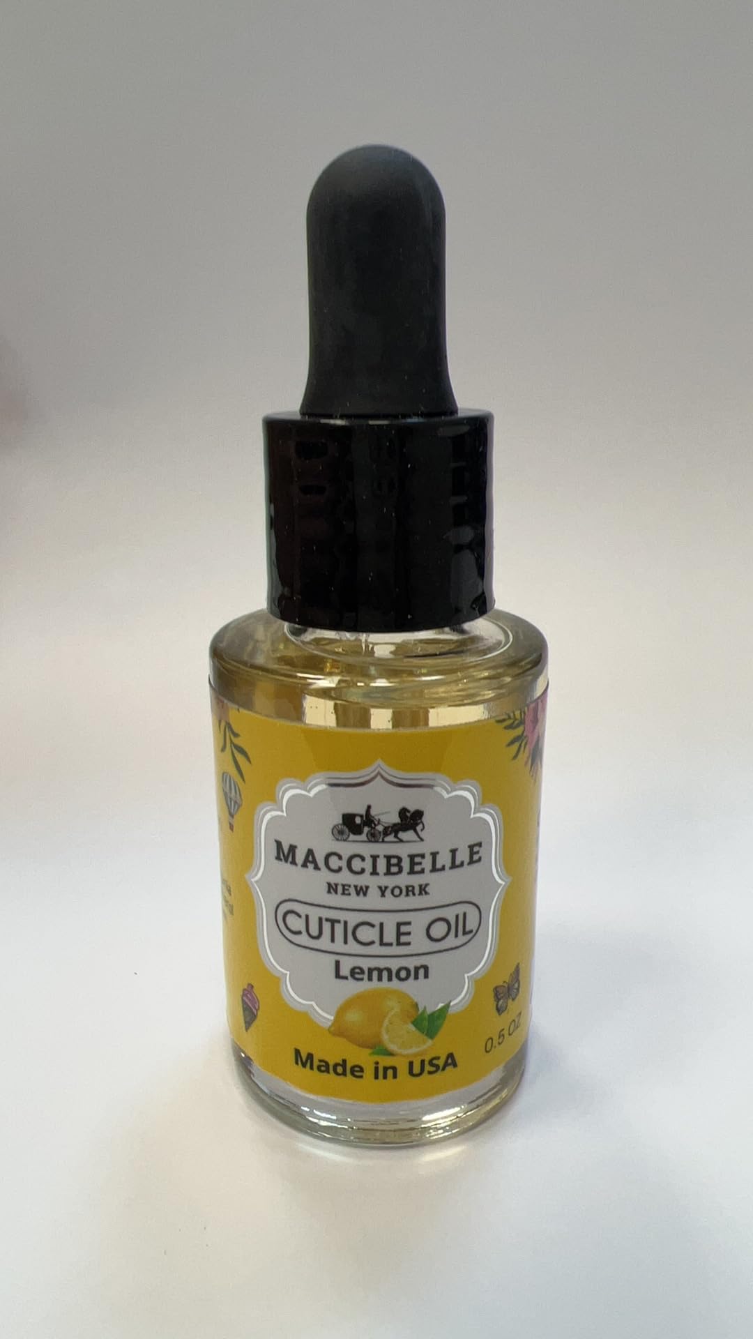 Maccibelle Cuticle Oil 0.5 oz - Heals Dry Cracked Cuticles (Lemon, 0.5 Fl Oz)