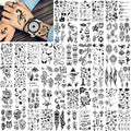 FANRUI 52 Sheets Creative Black Tiny Crown Infinity Triangle Fake Tattoos For Men Women Realistic Stars Letters Tattoos For Kids Temporary Waterproof Arm Hand Face Finger Neck Tatoo Stickers