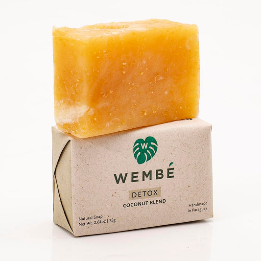 Wembé Soap Bar Handmade in Paraguay + Natural Essential Oils & Fruits - Detoxifying Coconut (2.64oz)