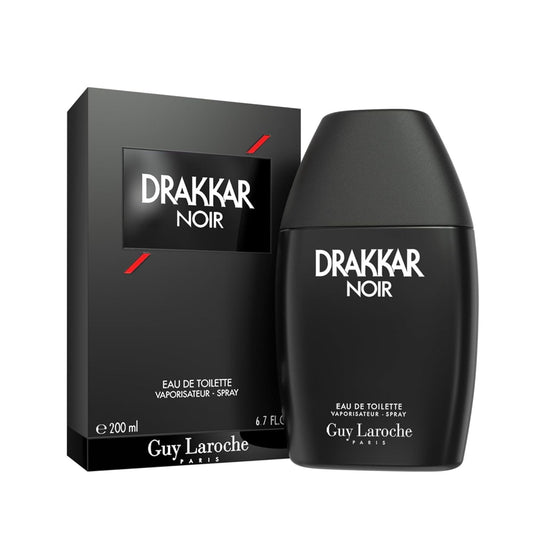 Guy Laroche Drakkar Noir, Iconic Designer Fragrance, Intense & Powerful Eau de Toilette, Fougere Blend & Aromatic Spices, Long Lasting Mens Cologne, Day and Evening Scent, 6.8 Fl. Oz.