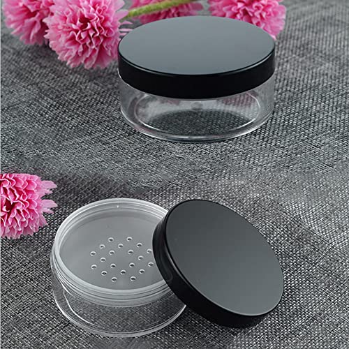 2-Pack 50g Plastic Powder Containers | Travel Makeup Jars