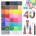 EBANKU 40000Pcs 3mm Flatback Rhinestones Kit, 40 Colors AB Gems