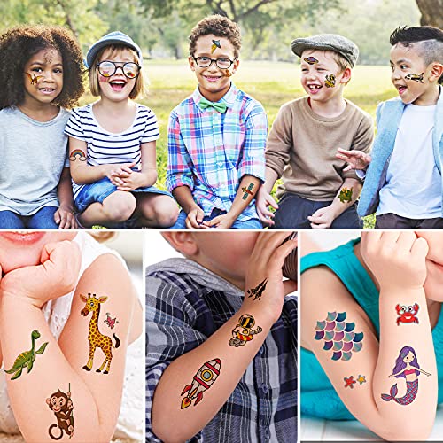 250+ Temporary Tattoos for Kids - 15 Sheets Waterproof