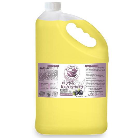 Bella Terra Oils Black Raspberry Seed Oil – 1gallon, Antioxidant Rich, Silky Finish, Nurturing, for Radiant Skin & Lustrous Hair