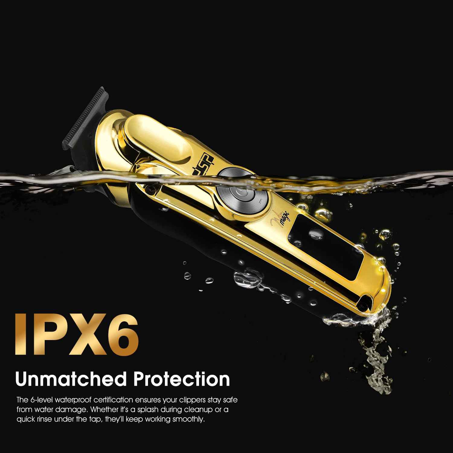 DSP Men's Grooming Kit, Beard Trimmer for Men, Nose Trimmer, Body Trimmer, Foil Shaver, T-Blade, Mustache, Cordless Hair Trimmer, IPX6 Waterproof,2 Speeds Adjustable, Gift for Men (Gold)