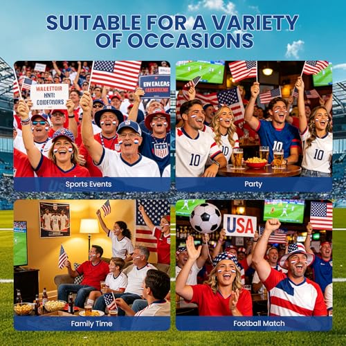 3-in-1 Red, White & Blue Face Paint Stick for Sports Fans