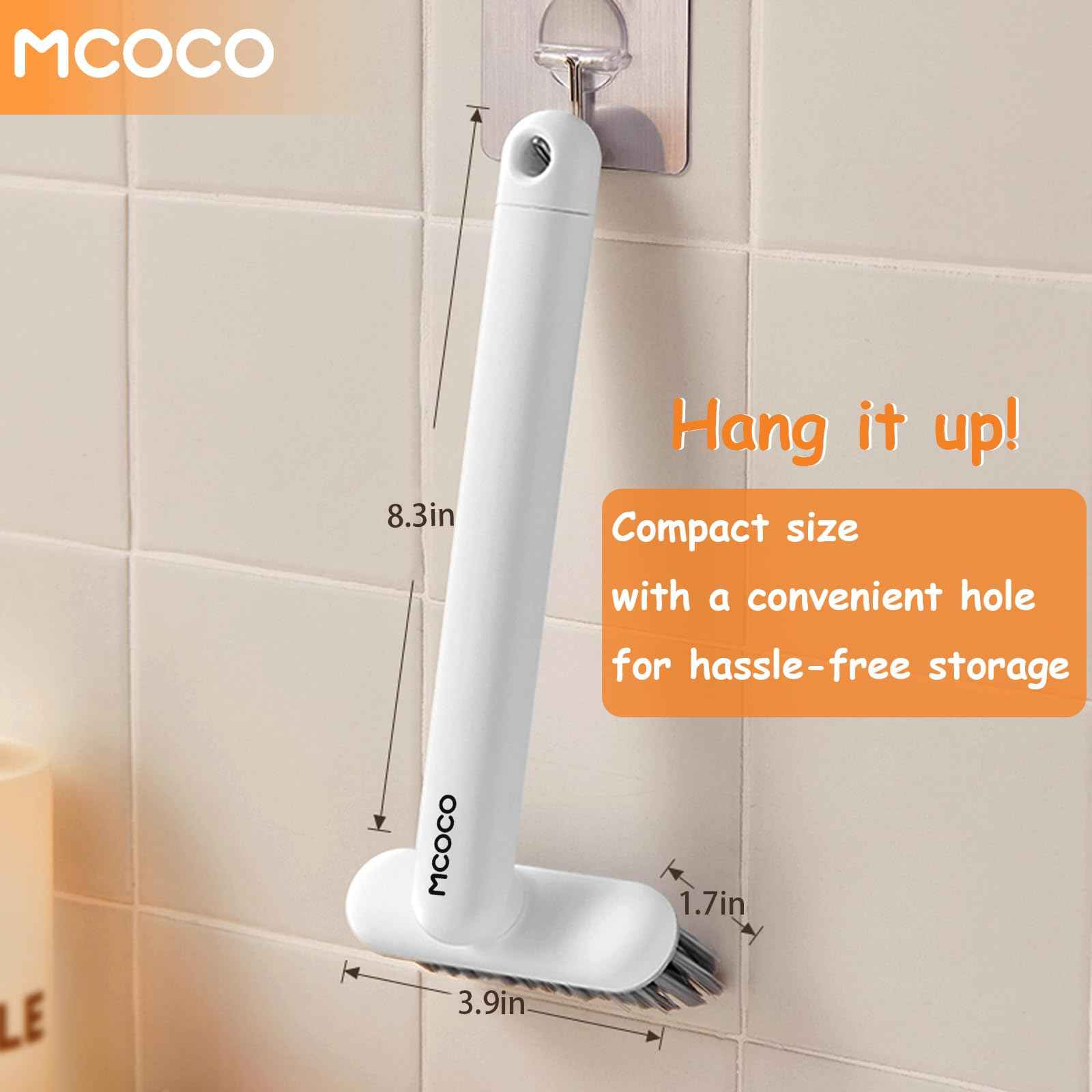 MCOCO Crevice Cleaning Brush Cleaning Brushes for Household use Multi-Purpose Hard Bristle Brushes Bathroom Brush for Kitchen Window Toilet Grout Bottle Sink Corners Blender Small Spaces 2 Pack White