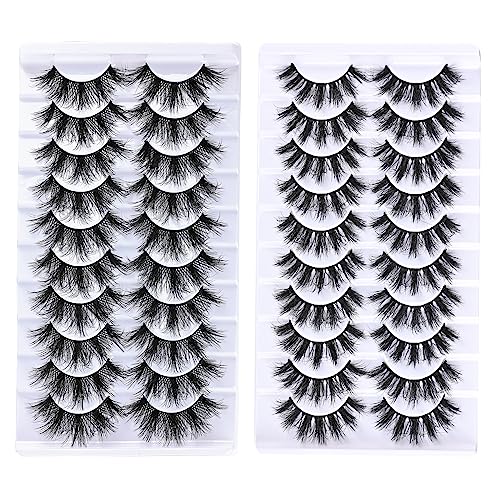 FARRED Eyelashes 12-18mm False Lashes Silk Faux Mink Lash 8D Fluffy Eyelash 10 Pairs Pack Short Lashes