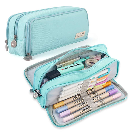 iSuperb Large Pencil Case 3 Compartments Pencil Pouch Big Capacity Pencil Bag for Kids Teen Girls Boys Student School Supplies Oxford Organizer Pen Bag Cosmetic Makeup Pouch