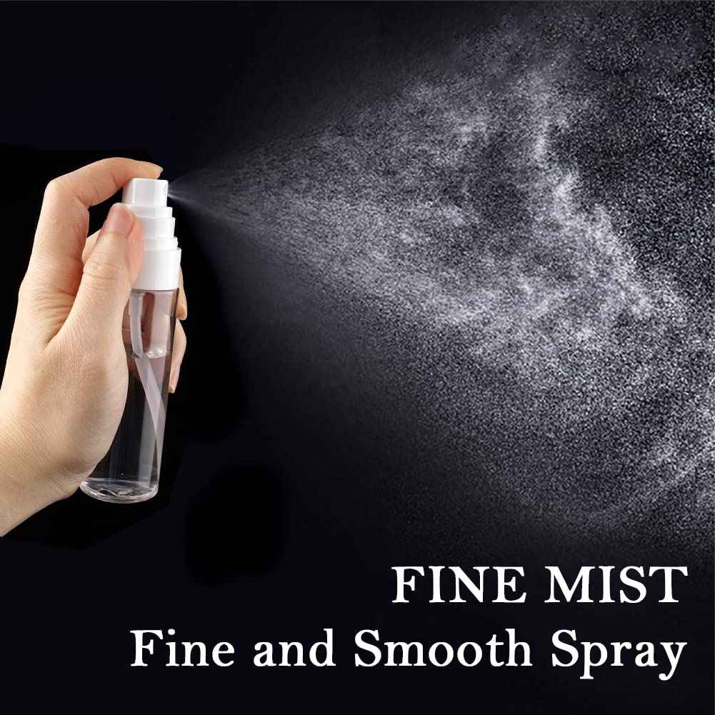 Fine Mist Spray Bottle Plastic Spray Bottles 3.4oz/100ml 2Pack Makeup Setting Sprayer TSA Approved Empty Cosmetic Refillable Travel Bottle Water Perfume Essential Oils Skincare Makeup Lotion Hair Mist