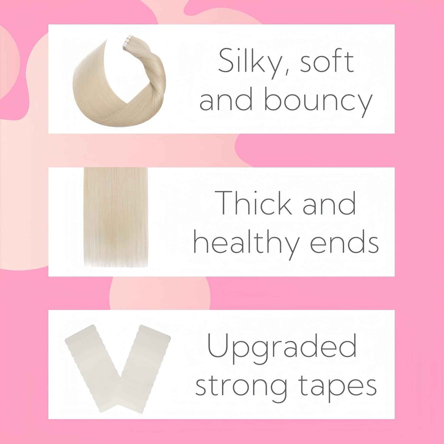 FUOTONBUTY 10pcs Tape in Hair Extensions Human Hair Invisible Tape in Hair Extensions Seamless Tape ins Tape on Real Human Hair Extensions Thick End (Platinum Blonde, 22 inch)