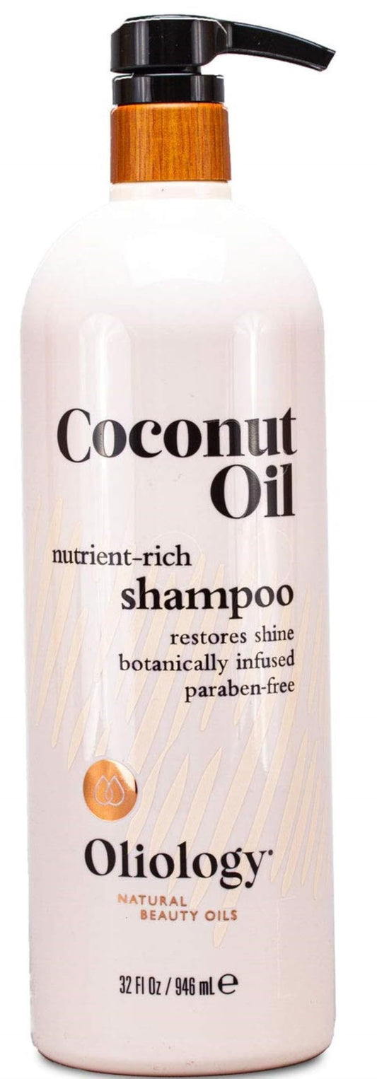 Oliology Coconut Oil Shampoo – Nutrient Rich Shampoo Restores Damaged & Lifeless Hair | Botanically Infused | Provides Intense Shine | Nourishing | Made in USA, Paraben Free & Cruelty Free (32 oz)