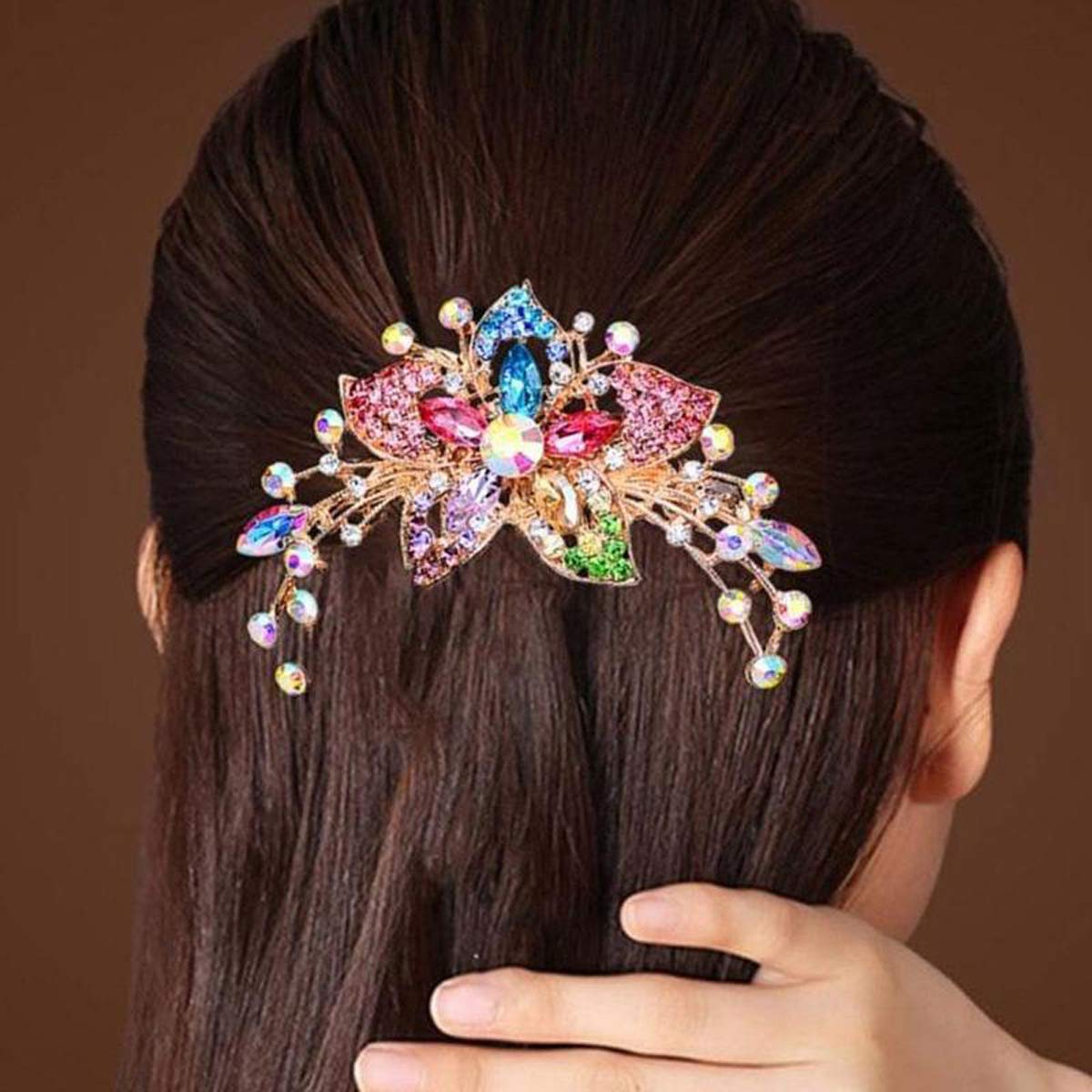 Sankuwen Flower Rhinestones Hair Combs Accessories,Perfect Mother's Day Gifts,Birthday Gifts,Wedding Gifts（Multicolor）