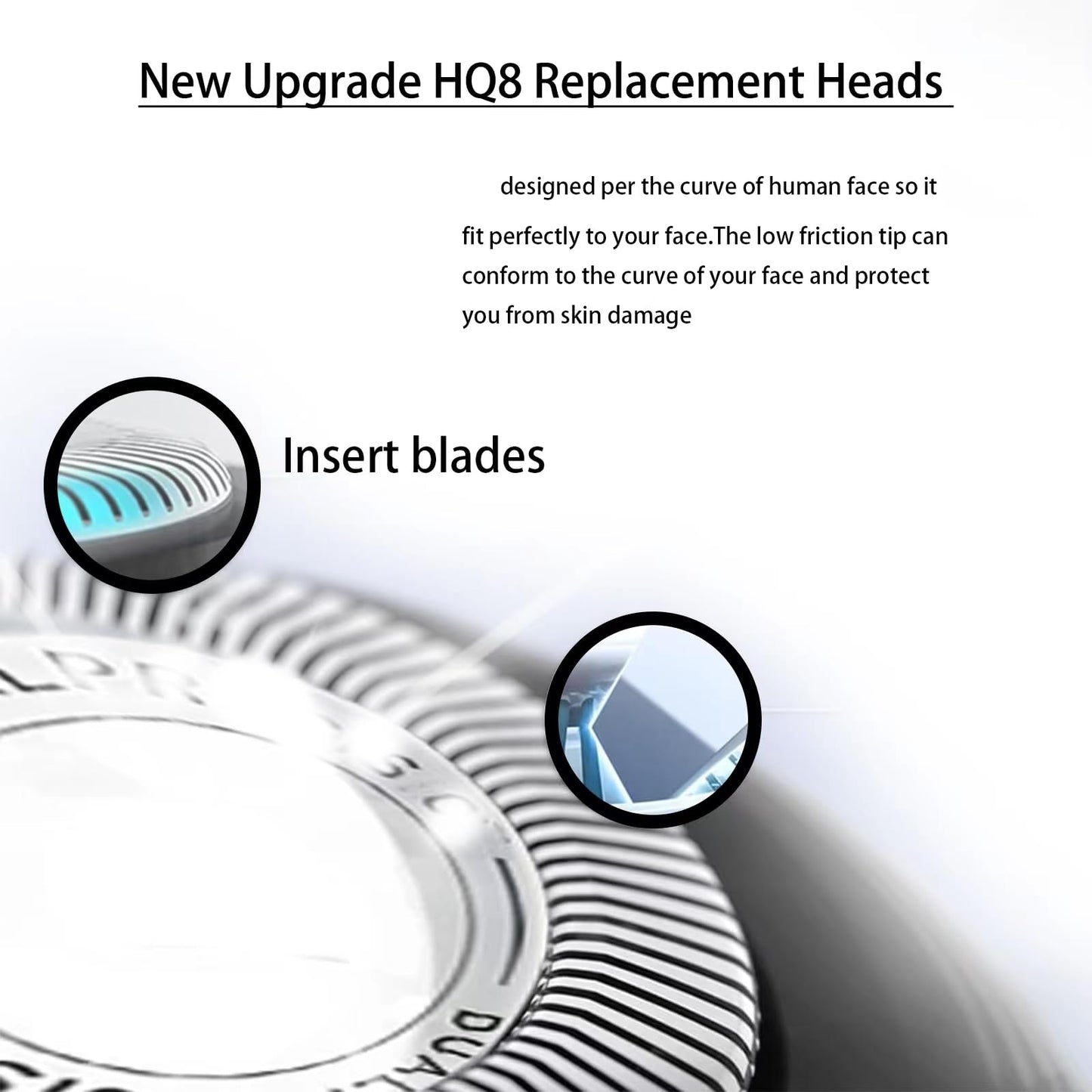 HQ8 Replacement Heads for Philips Norelco Aquatec Replacement Heads for Norelco Aquatec Shavers Razor Replacement Blades for PT720 PT730 AT880 At830 AT810 AT815, Upgraded HQ8 Blades,6Pack & Brush