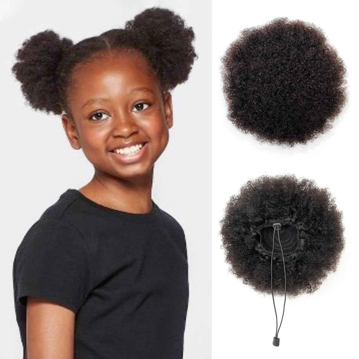 isheeny Large Afro Puff Drawstring Ponytail Puffs Natural Black 8 Inch Curly Drawstring Ponytail For Youth Girl Naturally Styled Hairpiece, Enhancing Your Beauty And Youthfulness