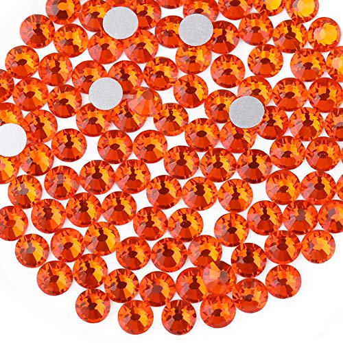 Beadsland Flat Back Crystal Rhinestones – SS10 Orange, 1440pcs, Craft & Nail Art