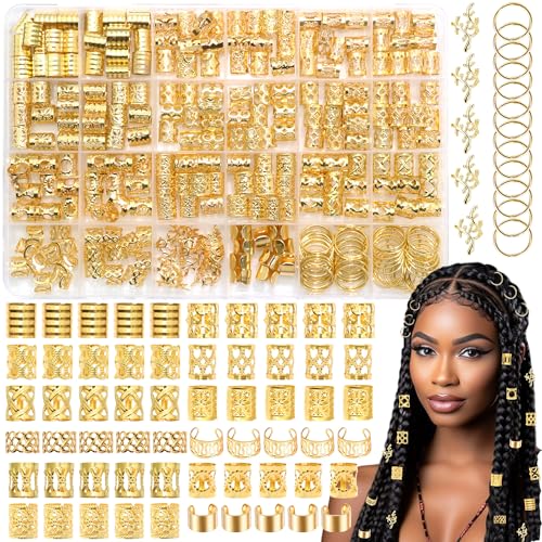 280PC Gold Hair Jewelry Set for Braids, Locs & Dreadlocks
