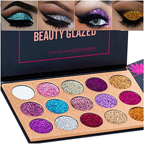 BestLand 15 Colors Glitter Eyeshadow Palette Waterproof