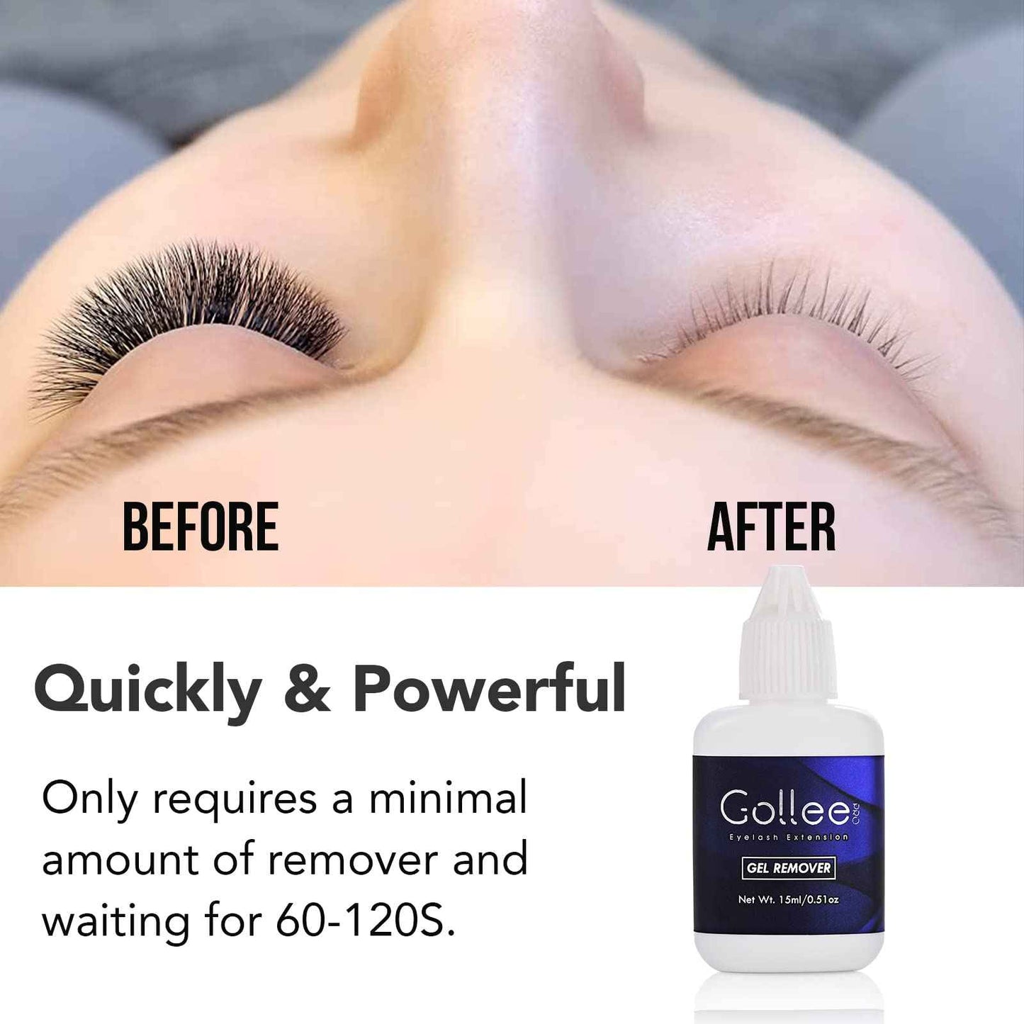 Eyelash Extension Glue & Eyelash Glue Remover – 8 Weeks /1-2 Sec Drying Time/(0.17fl.oz / 5ml)/Professional Supplies Black Lash Adhesive