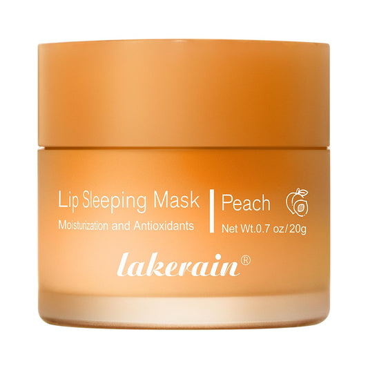 Hydrating Lip Sleeping Mask - Day and Night Repair Lip Balm for Chapped Dry Lips - Reduce Lip Lines, Enhance Lip Color, Hydrate & Plump Lips Care Lip Mask (Peach)