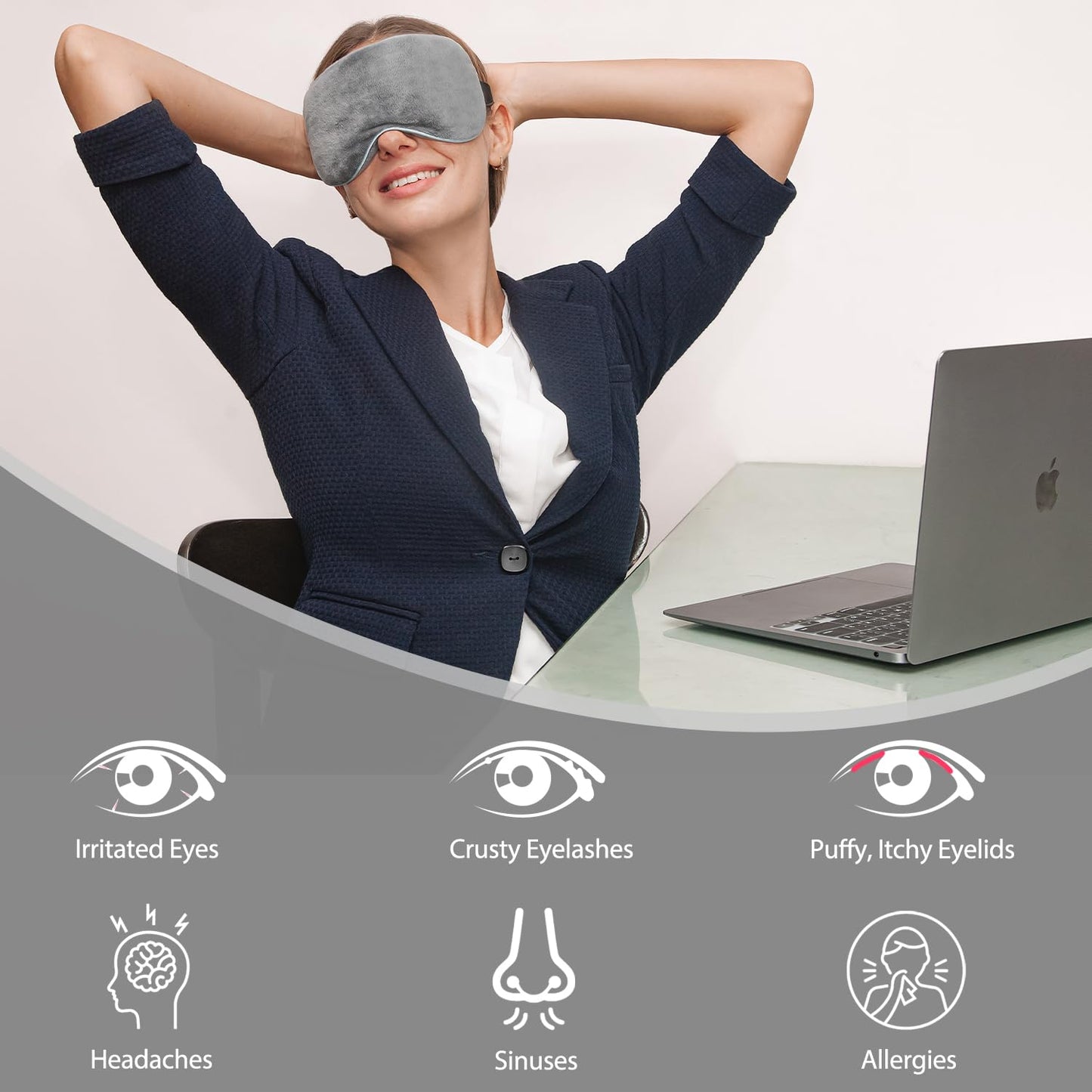 Heated Eye Mask, Moist Heat Eye Compress Microwave Warm Eye Mask for Dry Eyes, Eye Styes Good for Blepharitis, Itchy Eyes etc.