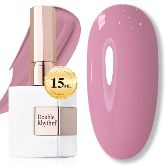 Double Rhythm 15ML Gel Polish Jelly Sheer Pastel Light Milky Color 1 PC 0.53 OZ Bottle UV Nail Polish Art Salon at Home for Women (Pale Pink-B-A1470)