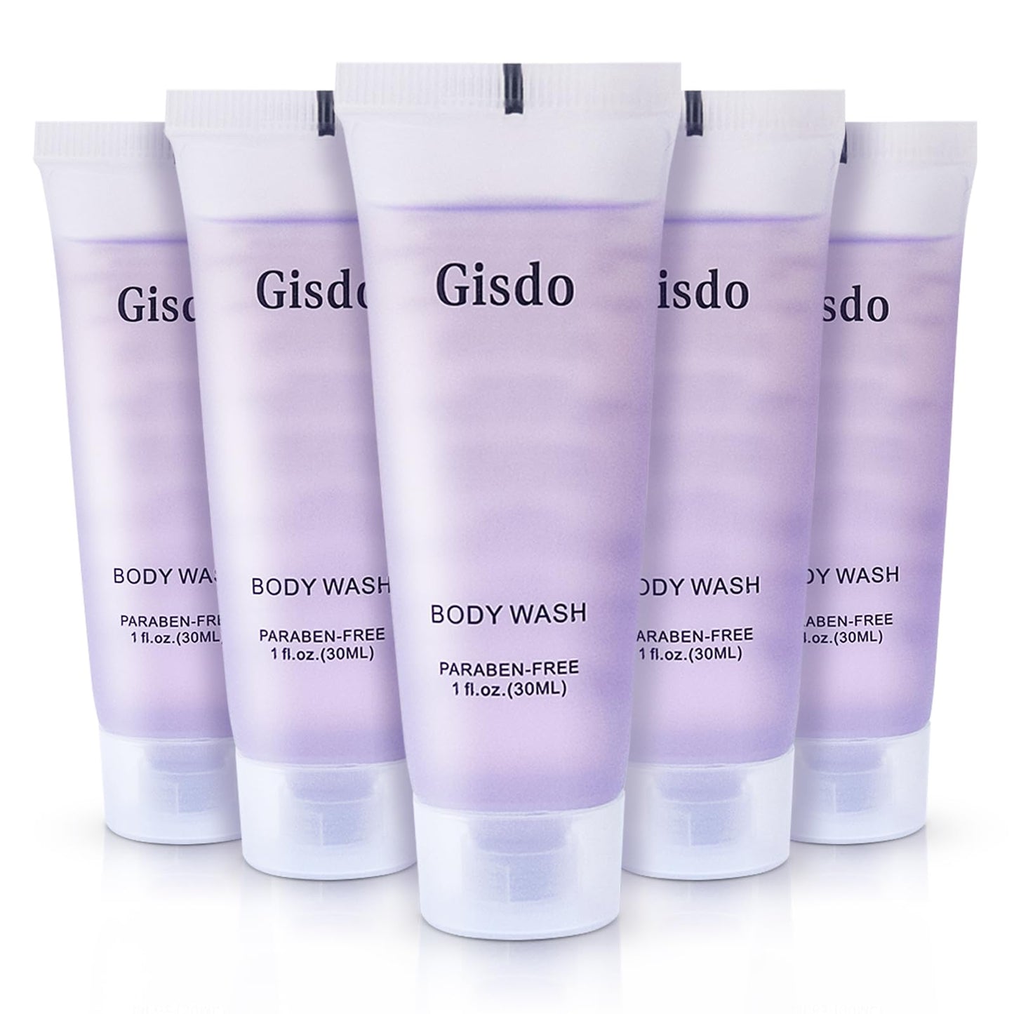 Gisdo Travel Size Body Wash Bulk (1 fl oz, 100 Pack), Refreshing Hotel Body Wash, Mini and Small Size Guest Hotel Toiletries in Bulk