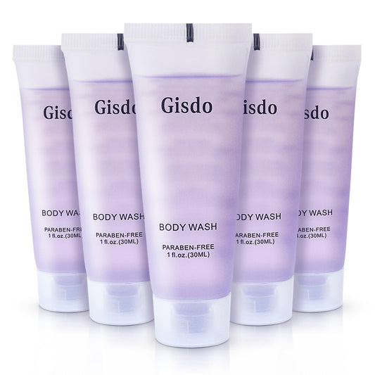 Gisdo Travel Size Body Wash Bulk (1 fl oz, 100 Pack), Refreshing Hotel Body Wash, Mini and Small Size Guest Hotel Toiletries in Bulk