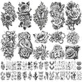 40 Sheets Waterproof Temporary Flower Tattoos for Women