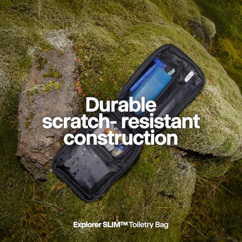 Gravel Explorer Slim Hanging Water Resistant Travel Toiletry Bag, Shaving Kit, Makeup Bag, Dopp Kit for Men and Women