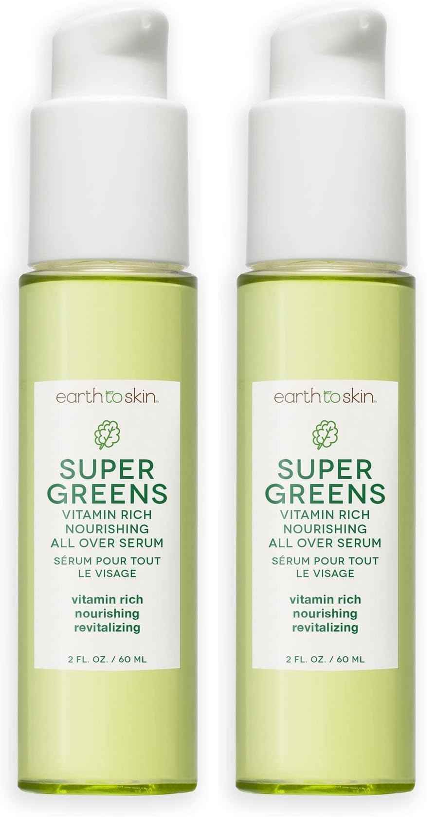 Earth To Skin Super Greens Nourishing All Over Serum (2.0 Fl Oz) (Pack of 2)
