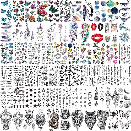 66 Sheets 430+ PCS Temporary Tattoos Stickers - Waterproof