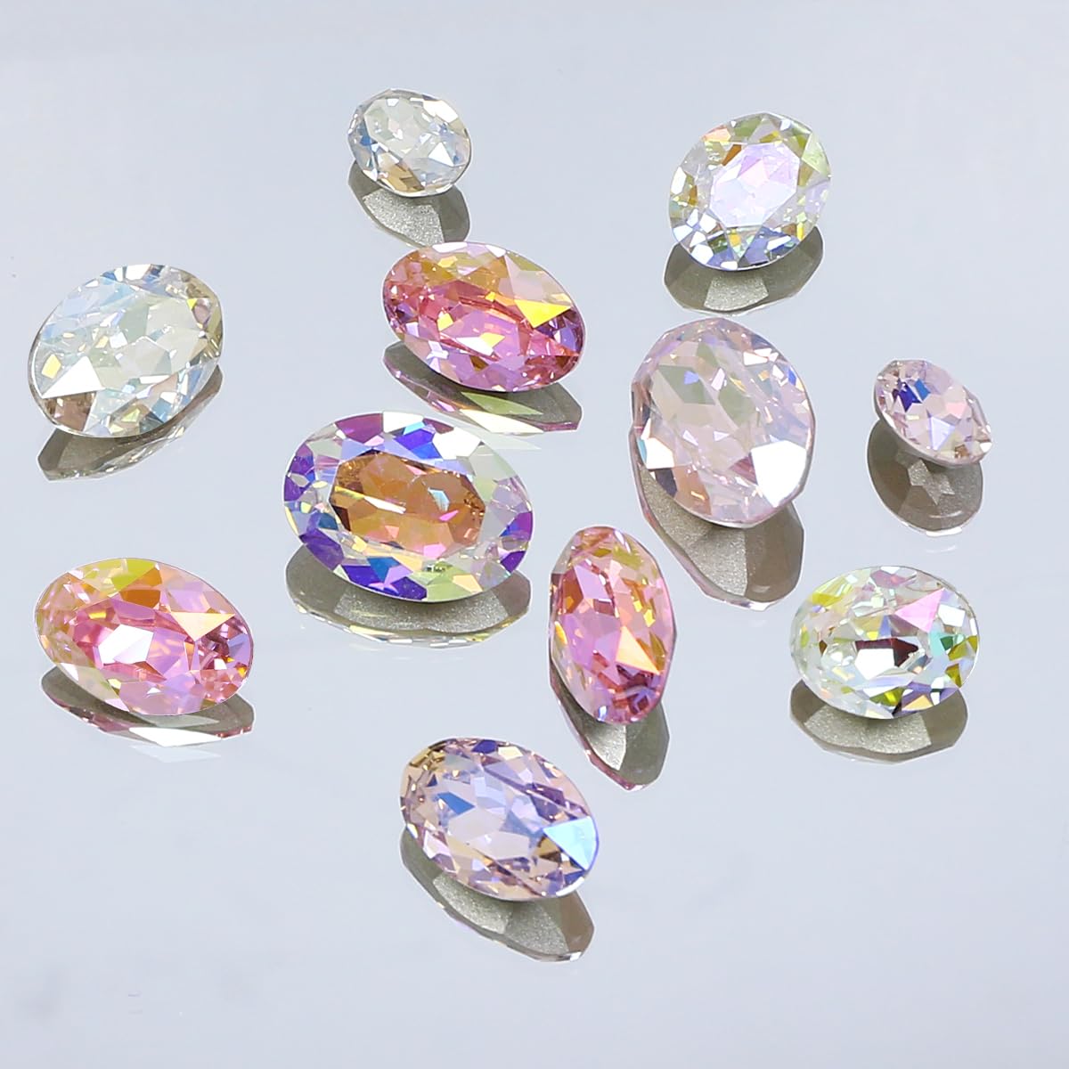 DONGZHOU 48Pcs Large Nail Rhinestone,3D Nail Art Crystals Nail Diamonds K9 Glass Stones Sparkle Nail Beads,Rhinestones Nail Charms and Gems for Manicure Decoration DIY Crafts