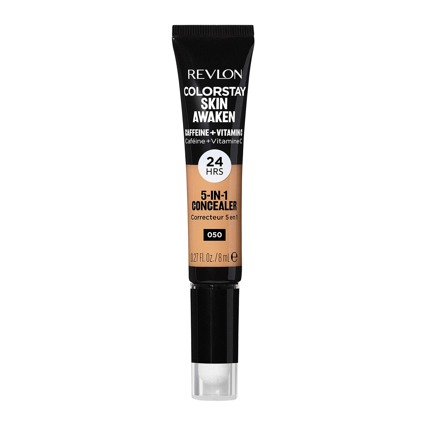 Revlon ColorStay Skin Awaken 5-in-1 Concealer, Lightweight, Creamy Longlasting Face Makeup with Caffeine & Vitamin C, For Imperfections, Dark Circles & Redness, 050 Medium Deep, 0.27 fl oz