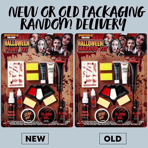 Halloween Makeup Kit 16 Pcs Face Paint Fake Blood Zombie Costume