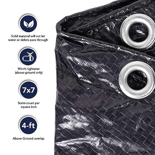 Blue Wave BWC704 Bronze 8-Year 18-ft Round Above Ground Pool Winter Cover,Dark Navy Blue