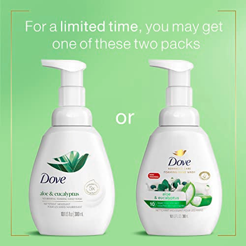 Dove Foaming Hand Wash Aloe & Eucalyptus Pack of 4 - Moisturizing Germ-Removing Soap