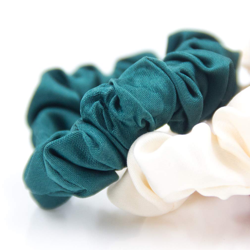 Set of 24Pcs Satin Hair Scrunchies Rubber Bands Elastic Hair Ties Ponytail Holder Satin Fabric Hair Ties (Mix Colors)