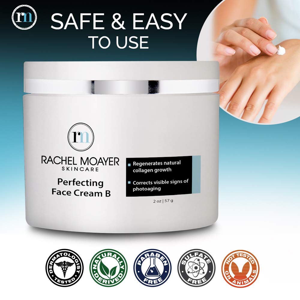 Rachel Moayer Perfecting Face Cream B, Anti Aging Moisturizer for the Face, Perfect for Day & Night, Wrinkle Remover, Boosts Collagen, and Photoaging Repair, for Men & Women