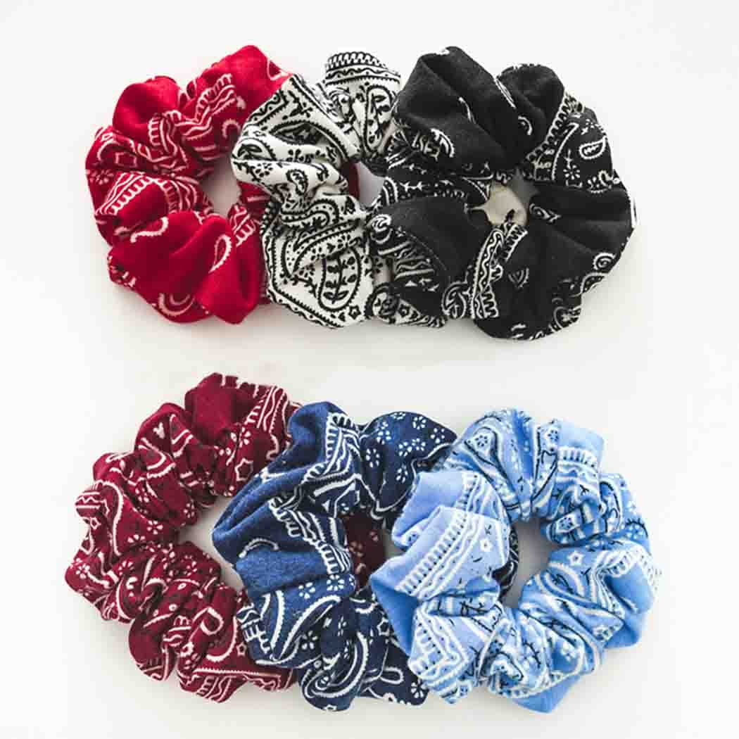 Outyua Vintage Hair Scrunchies Elastic Hair Bands Ponytail Scrunchy Hair Ties Fashion Hair Rope Ties Hair Accessories for Women and Girls 6Pcs (Vintage)