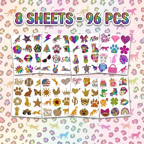 96 Cheetah Print Temporary Tattoos for Kids | Party Favors