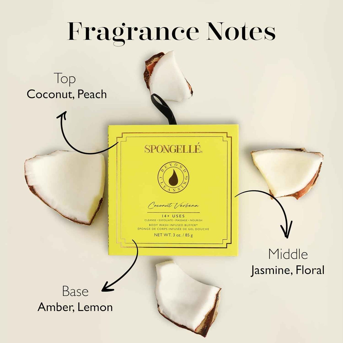 Spongelle Wild Flower Buffer Body Scrubber with Box | Bath & Shower Loofah for Women | Exfoliator with Body Wash Infused | 14+ uses (Coconut Verbena, Grapefruit Cassis, Freesia Pear)